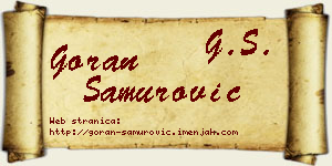 Goran Samurović vizit kartica